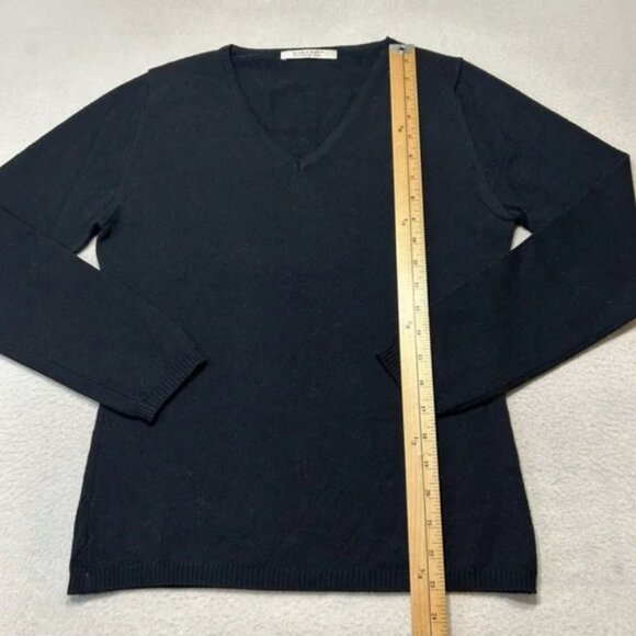 DEANE & WHITE 100% Merino Wool V-Neck Sweater Black - Picture 7 of 7